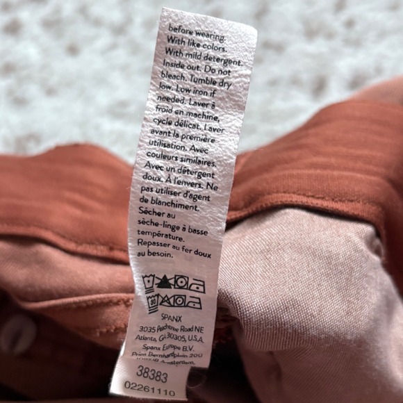 SPANX Stretch Twill Crop Pant Rust Brown Women's Size Small - Picture 9 of 9